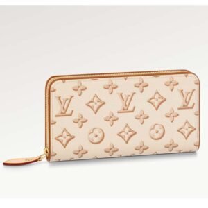 Louis Vuitton LV Unisex Zippy Wallet Beige Monogram Coated Canvas Calf Leather | AlmaBagz