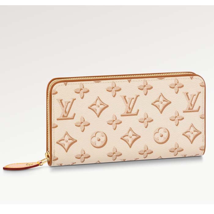 Louis Vuitton LV Unisex Zippy Wallet Beige Monogram Coated Canvas Calf Leather | AlmaBagz