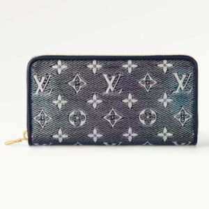 Louis Vuitton LV Unisex Zippy Wallet Blue Monogram Coated Canvas Cowhide Leather | AlmaBagz