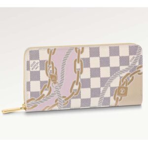 Louis Vuitton LV Unisex Zippy Wallet Damier Azur Coated Canvas Cowhide Leather | AlmaBagz