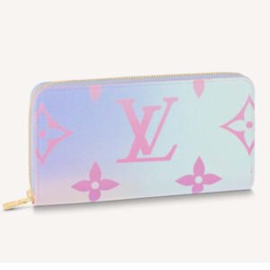 Louis Vuitton LV Unisex Zippy Wallet Sunrise Pastel Monogram Coated Canvas Cowhide | AlmaBagz