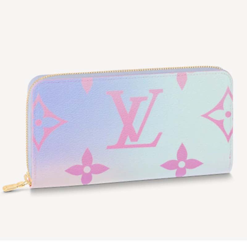 Louis Vuitton LV Unisex Zippy Wallet Sunrise Pastel Monogram Coated Canvas Cowhide | AlmaBagz