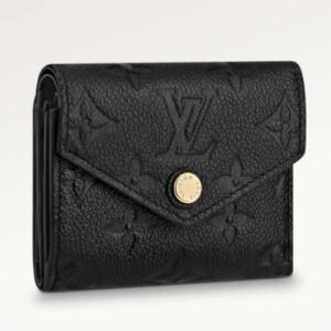 Louis Vuitton LV Unisex Zoe Wallet Monogram Empreinte Embossed Supple Grained Cowhide Leather Black Noir | AlmaBagz