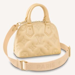 Louis Vuitton LV Women Alma BB Handbag Banana Yellow Quilted Embroidered Calf | AlmaBagz