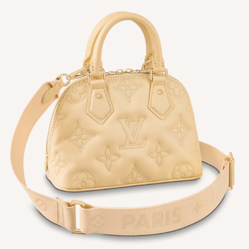 Louis Vuitton LV Women Alma BB Handbag Banana Yellow Quilted Embroidered Calf | AlmaBagz