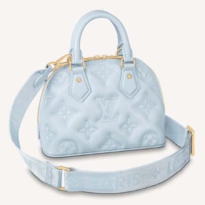 Louis Vuitton LV Women Alma BB Handbag Blue Quilted Embroidered Smooth Calf | AlmaBagz