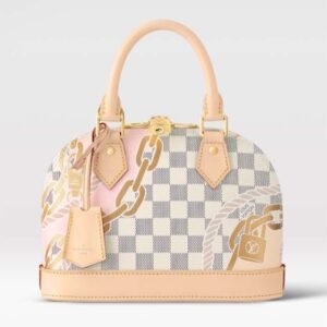 Louis Vuitton LV Women Alma BB Handbag Damier Azur Coated Canvas Cowhide Leather | AlmaBagz
