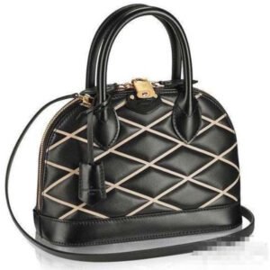 Louis Vuitton LV Women Alma BB Handbag Dark Green Lamb Cowhide Leather | AlmaBagz