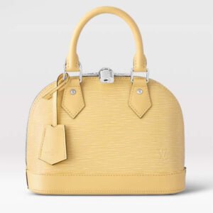Louis Vuitton LV Women Alma BB Handbag Jaune Plume Yellow Epi Grained Cowhide Leather | AlmaBagz