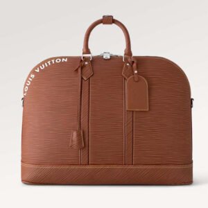 Louis Vuitton LV Unisex Alma Travel GM Cognac Calf Leather Double Zip Closure | AlmaBagz