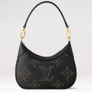 Louis Vuitton LV Women Bagatelle Black Handbag Black Monogram Empreinte Grained Cowhide Leather Studs | AlmaBagz