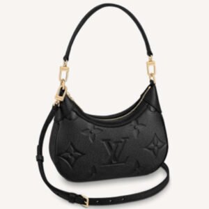 Louis Vuitton LV Women Bagatelle Black Handbag Monogram Empreinte Embossed Grained Cowhide | AlmaBagz