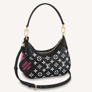 Louis Vuitton LV Women Bagatelle Black Handbag Printed Embossed Grained Cowhide Leather | AlmaBagz