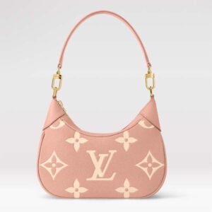 Louis Vuitton LV Women Bagatelle Mini Hobo Handbag Pink Embossed Grained Cowhide Leather | AlmaBagz