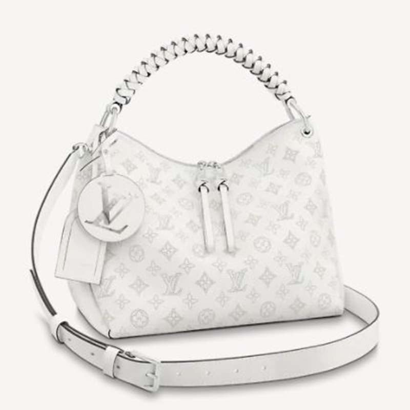 Louis Vuitton LV Women Beaubourg Hobo Bag Snow White Mahina Perforated Calf Leather | AlmaBagz
