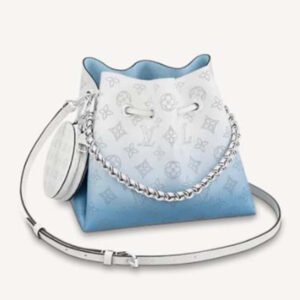 Louis Vuitton LV Women Bella Bucket Bag Gradient Blue Mahina Perforated Calf Leather | AlmaBagz
