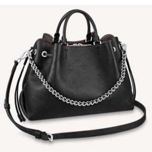 Louis Vuitton LV Women Bella Tote Black Mahina Perforated Calfskin Calf | AlmaBagz