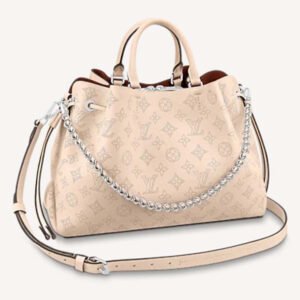 Louis Vuitton LV Women Bella Tote Crème Beige Mahina Perforated Calfskin | AlmaBagz