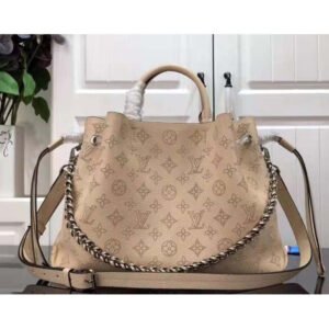 Louis Vuitton LV Women Bella Tote Crème Beige Mahina Perforated Calfskin Calf | AlmaBagz