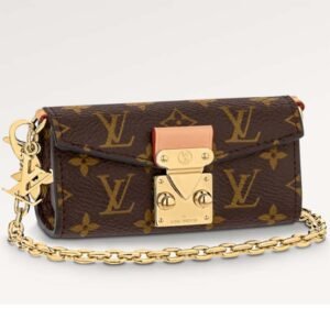 Louis Vuitton LV Women Bitsy Pouch Brown Monogram Flower Canvas | AlmaBagz