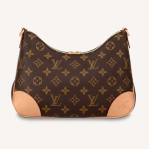 Louis Vuitton LV Women Boulogne Handbag Beige Brown Monogram Coated Canvas | AlmaBagz