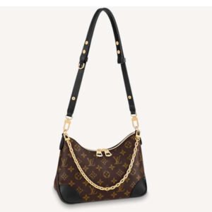 Louis Vuitton LV Women Boulogne Handbag Black Brown Monogram Coated Canvas | AlmaBagz