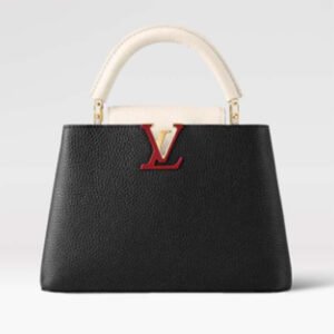 Louis Vuitton LV Women Capucines BB Black Greige Doux Scarlet Taurillon Leather | AlmaBagz