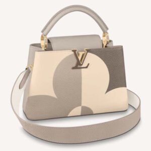 Louis Vuitton LV Women Capucines BB Gray Crème Taurillon Cowhide Leather | AlmaBagz