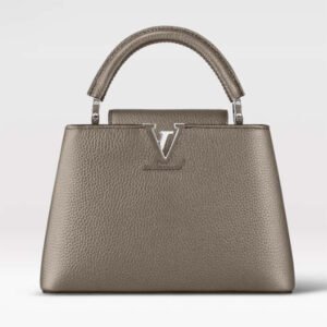 Louis Vuitton LV Women Capucines BB Hand Bag Etain Metallic Gray Taurillon Leather | AlmaBagz