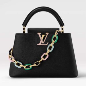 Louis Vuitton LV Women Capucines BB Handbag Black Taurillon Cowhide Leather | AlmaBagz