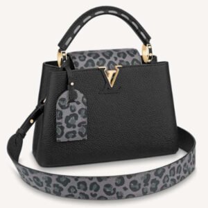 Louis Vuitton LV Women Capucines BB Handbag Black Taurillon Leather | AlmaBagz