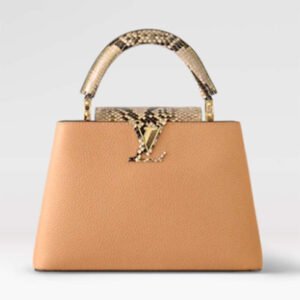 Louis Vuitton LV Women Capucines BB Handbag Brown Taurillon Python Skin Leather | AlmaBagz