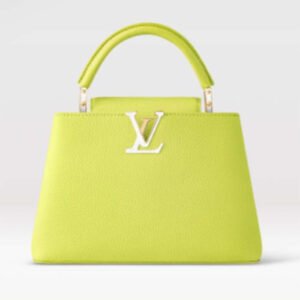 Louis Vuitton LV Women Capucines BB Handbag Cedrat Yellow Crème Nacré Taurillon Leather | AlmaBagz