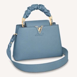 Louis Vuitton LV Women Capucines BB Handbag Dusk Blue Taurillon Calfskin | AlmaBagz