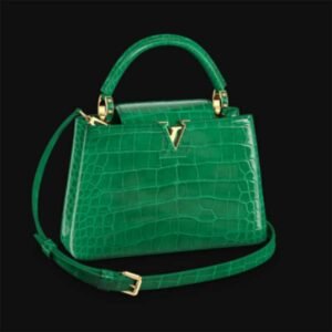 Louis Vuitton LV Women Capucines BB Handbag Green Crocodilien Brillant Savoir Faire | AlmaBagz
