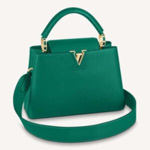 Louis Vuitton LV Women Capucines BB Handbag Green Taurillon Leather | AlmaBagz