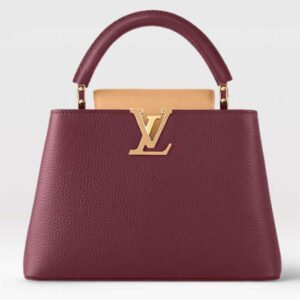 Louis Vuitton LV Women Capucines BB Handbag Griotte Red Arizona Taurillon Cowhide Leather | AlmaBagz