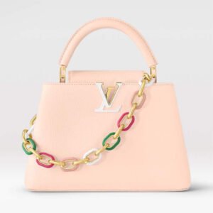 Louis Vuitton LV Women Capucines BB Handbag Jasmine Pink Taurillon Leather | AlmaBagz