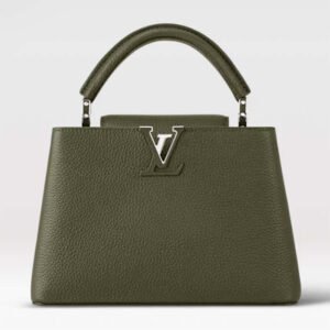 Louis Vuitton LV Women Capucines BB Handbag Kaki Dark Green Taurillon Cowhide Leather | AlmaBagz