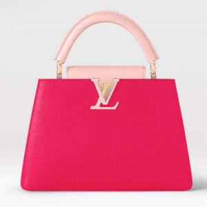 Louis Vuitton LV Women Capucines BB Handbag Magenta Jasmine Pink Taurillon Cowhide Leather | AlmaBagz
