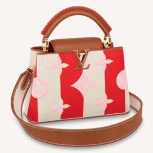 Louis Vuitton LV Women Capucines BB Handbag Red Calfskin Canvas | AlmaBagz