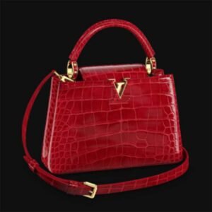 Louis Vuitton LV Women Capucines BB Handbag Red Crocodilien Brillant Savoir Faire | AlmaBagz