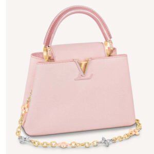 Louis Vuitton LV Women Capucines BB Handbag Rose Jasmin Taurillon Leather | AlmaBagz