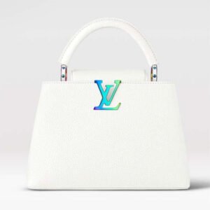 Louis Vuitton LV Women Capucines BB Handbag Snow White Taurillon Leather Cowhide Lining | AlmaBagz