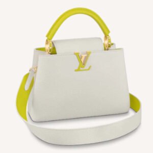 Louis Vuitton LV Women Capucines BB Handbag White Taurillon Leather | AlmaBagz