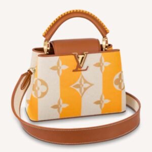 Louis Vuitton LV Women Capucines BB Handbag Yellow Calfskin Canvas | AlmaBagz