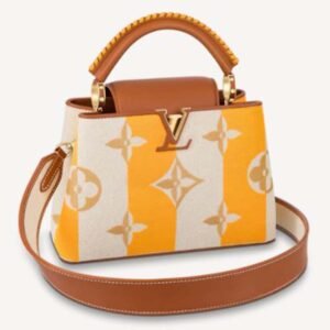 Louis Vuitton LV Women Capucines BB Handbag Yellow Smooth Calfskin and Embroidered Canvas | AlmaBagz