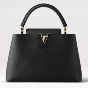 Louis Vuitton LV Women Capucines MM Handbag Black Taurillon Cowhide Leather | AlmaBagz