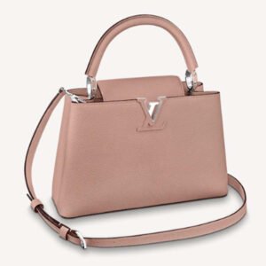 Louis Vuitton LV Women Capucines MM Handbag Magnolia Pink Taurillon Leather | AlmaBagz