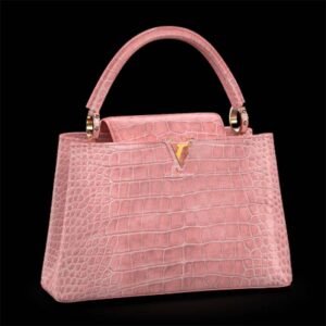 Louis Vuitton LV Women Capucines MM Handbag Pink Crocodilien Brillant Savoir Faire | AlmaBagz